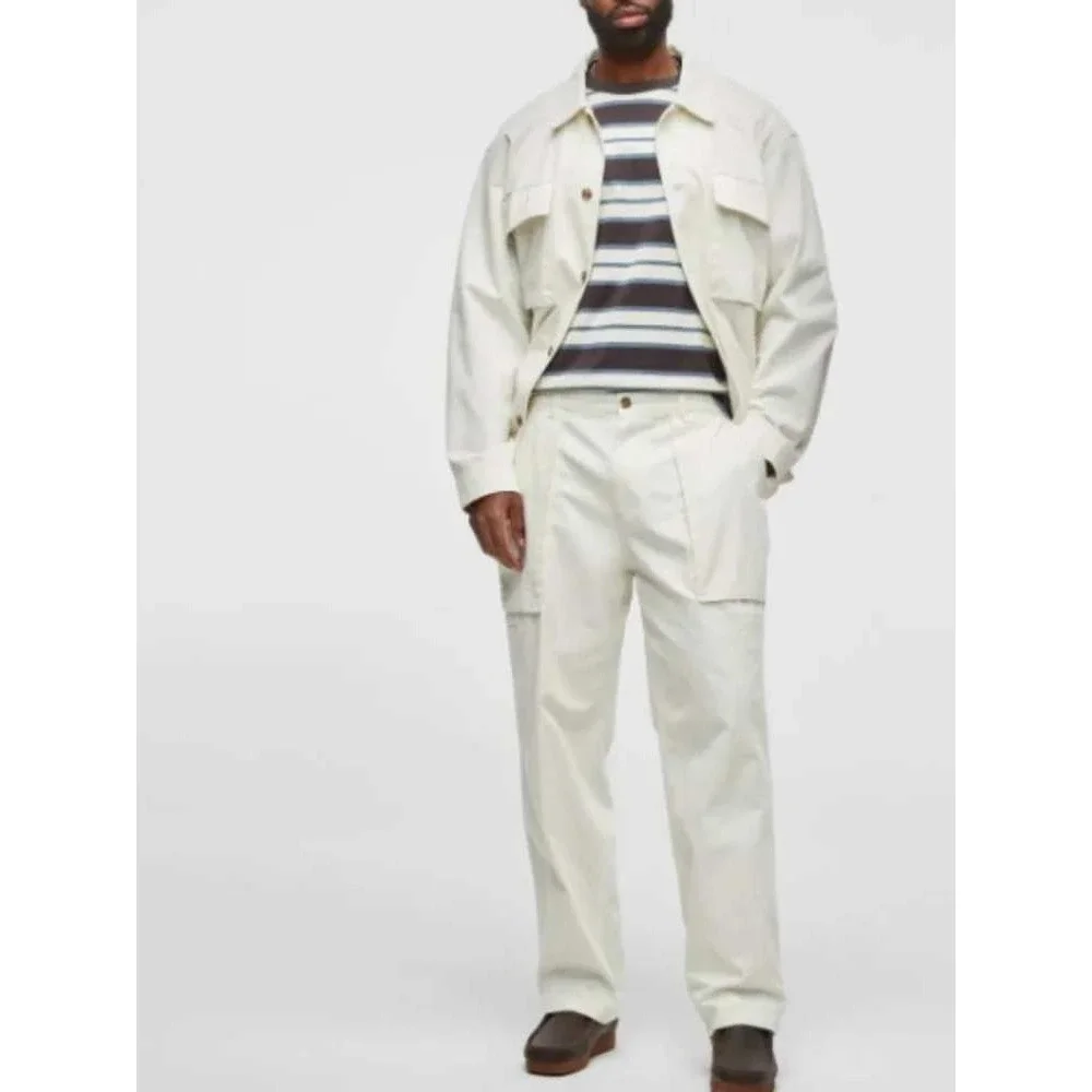Mode of One Mens Relaxed Fit Utility Pants 33 Neo Natural White‎ 100188087MN NWT